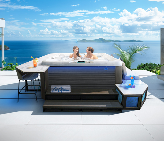 Calspas hot tub being used in a family setting - Irvine